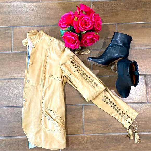 Stephen Butter Soft 100% Vera Pelle Tan Thin Leather Made in Italy (Size S)🌹 - Picture 2 of 16